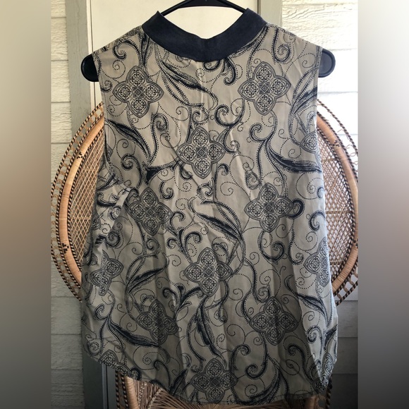 Vintage Hunter's Glen Tan Tank Top with Black Paisley-like Pattern Cottagecore - Picture 2 of 4